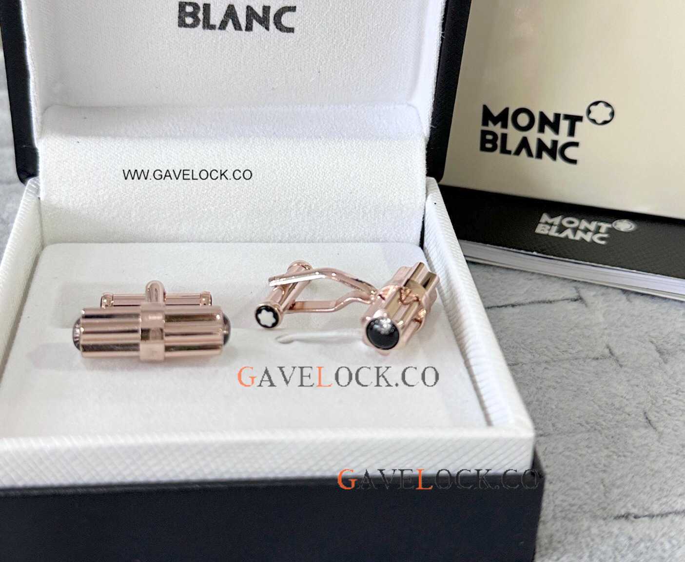 Low Price Copy Mont blanc Rose Gold Stick Cufflinks